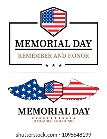 Memorial day labels, vector illustration on white background