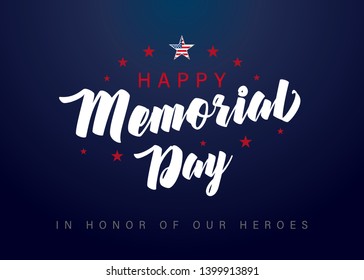 Memorial Day Lettering Banner Honor Our Stock Vector (Royalty Free ...