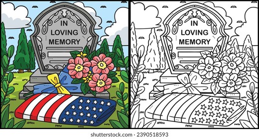 Memorial Day In Loving Memory Illustration