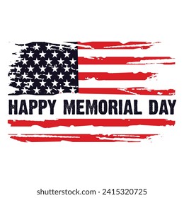 Memorial Day, May 27, 2024. Distressed Happy Memorial Day American Usa Flag New Design For T Shirt Poster Banner Backround Print Vector Eps Illustrations.