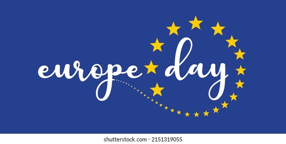 Memorial day, May 9, Europe Day. Vector cartoon calendar. May 9, 1945 marks the unification of Europe after the Second World War II. the anniversary of the European Union. Flags of europe and stars. 