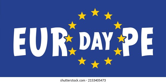 Memorial day, May 9, Europe Day. Vector cartoon calendar. May 9, 1945 marks the unification of Europe after the Second World War II. the anniversary of the European Union. Flags of europe and stars. 