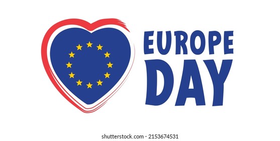 Memorial day, May 9, Europe Day. Vector cartoon calendar. May 9, 1945 marks the unification of Europe after the Second World War II. the anniversary of the European Union. Flags of europe and stars. 