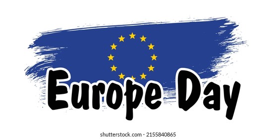 Memorial day, May 9, Europe Day. Vector cartoon calendar. May 9, 1945 marks the unification of Europe after the Second World War II. the anniversary of the European Union. Flags of europe and stars. 