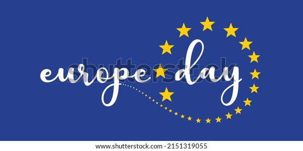 Memorial day, May 9, Europe Day. Vector cartoon\
calendar. May 9, 1945 marks the unification of Europe after the\
Second World War II. the anniversary of the European Union. Flags\
of europe and stars. 