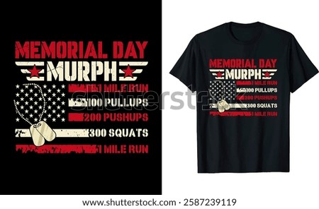 Memorial Day Murph Challenge Graphic T-Shirt Design