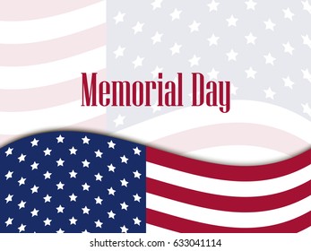 Memorial Day. National American holiday. Banner template. Vector illustration