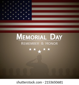 Memorial day on the background of the flag of the United States of America.