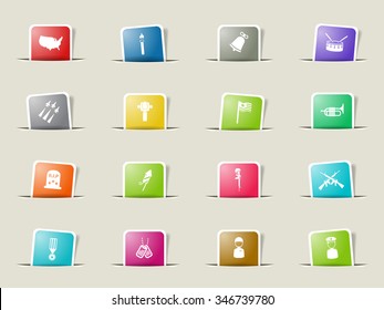 Memorial day paper icons for web