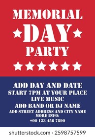 Memorial day party flyer  poster social media post design