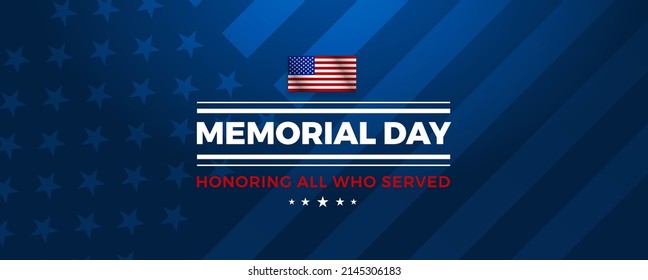 Memorial Day patriotic background - Honoring all who served - vector illustration