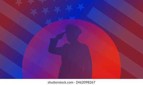 Memorial Day patriotic image background. Vector illustration - America Honoring All Who Served close up