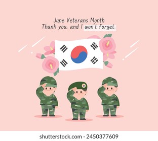 Memorial Day, Patriotic Veterans Month Soldiers Illustration