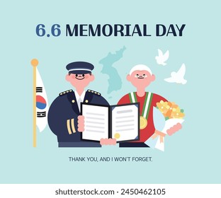 Memorial Day, Patriotic Veterans Month Soldiers Illustration