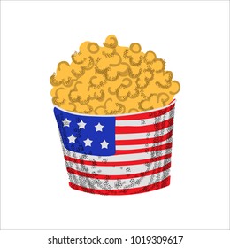 Memorial day picnic food illustration pop corn