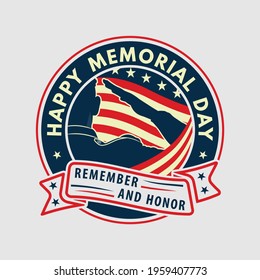 Memorial day poster design template. US Army soldiers saluting on American flag background. Vector illustration.