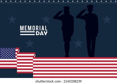 memorial day poster with flag