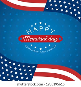 memorial day poster with flags
