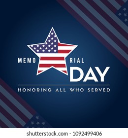 Memorial day poster gretting flag american
