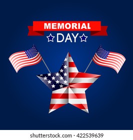 Memorial day poster. Illustration Patriotic United States of America