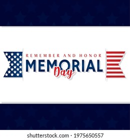 Memorial day poster with a label and text
