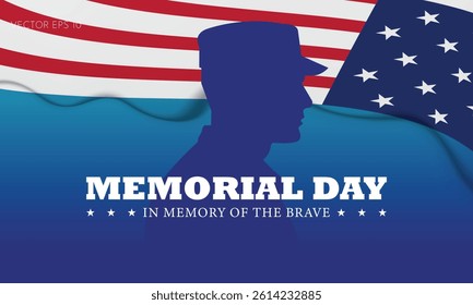 Memorial Day Poster with Stars, Patriotic Typography and Honoring Message