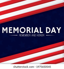 Memorial day poster with text Vector illustration