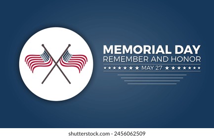 Memorial Day pride holiday vector illustration. Remembrance patriotic template for banner, card, background.