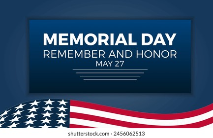Memorial Day pride holiday vector illustration. Remembrance patriotic template for banner, card, background.