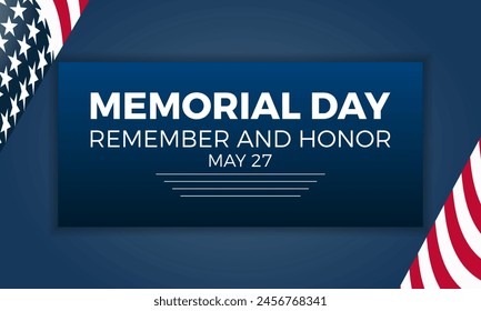 Memorial Day pride holiday vector illustration. Remembrance patriotic template for banner, card, background.