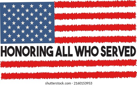 Memorial Day print. American flag illustration vector