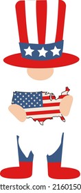 Memorial Day print. Gnome illustration vector