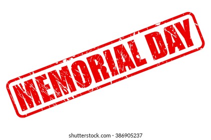 MEMORIAL DAY RED STAMP TEXT ON WHITE