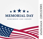 memorial day remember and honor with american flag decoration
