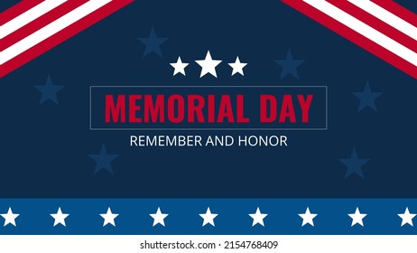 Memorial Day Remember Honor American Flag Stock Vector (Royalty Free ...