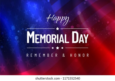 Memorial Day - Remember and Honor. Background from USA flag. Vector illustration. 