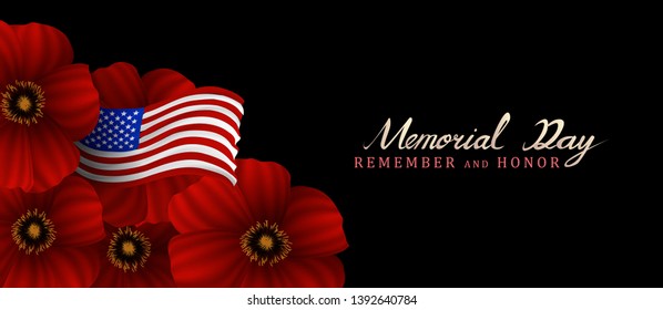 Memorial Day Remember Honor Backgroundunited States Stock Vector ...