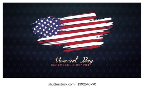 memorial day remember and honor background,united states flag, with respect honor and gratitude posters, modern design vector illustration