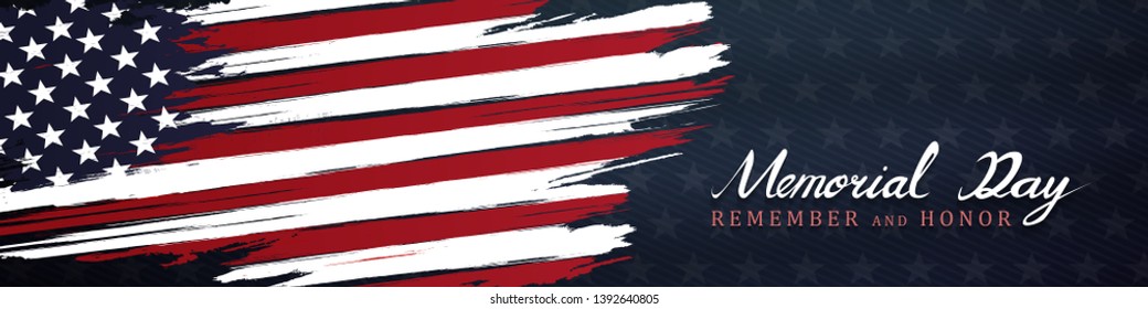 memorial day remember and honor background,united states flag, with respect honor and gratitude posters, modern design vector illustration