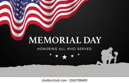 memorial day remember and honor background,united states flag, with respect honor and gratitude posters, modern design vector illustration