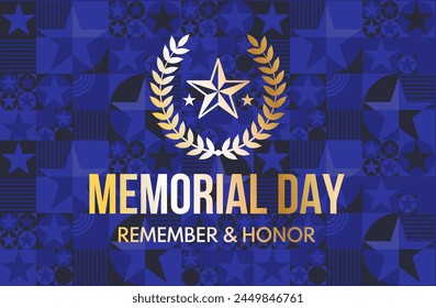 Memorial Day, Remember and Honor -banner, vector illustration	