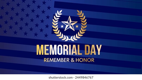 Memorial Day, Remember and Honor -banner, vector illustration	