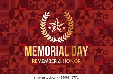 Memorial Day, Remember and Honor -banner, vector illustration	