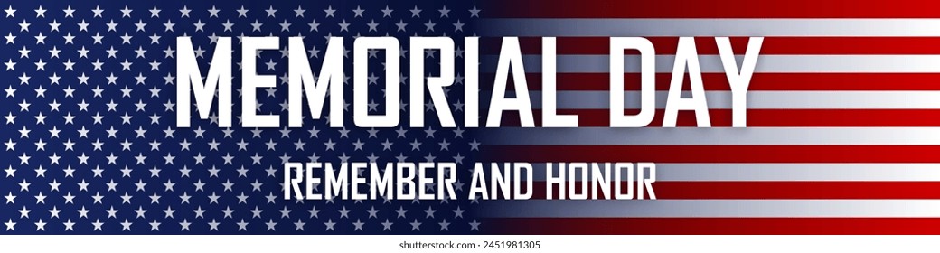 Memorial day remember and honor banner background. National holiday of the USA. Vector illustration.