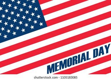 Memorial Day. Remember and honor flag background. Vector illustration