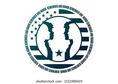 Memorial Day. Remember and Honor. Holiday concept. Template for background, banner, card, poster with text inscription. Vector EPS10 illustration
