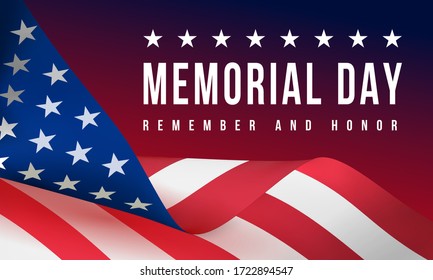 Memorial Day - Remember and Honor Poster. 