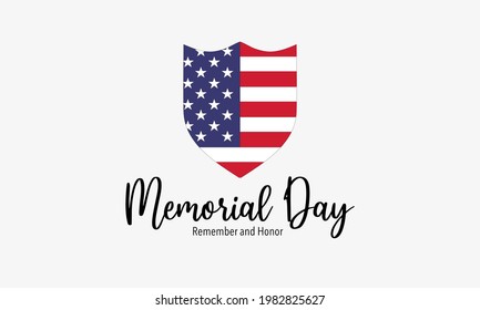 Memorial Day - Remember and Honor Poster. Usa memorial day celebration. American national holiday