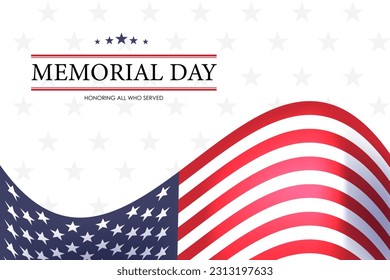 Memorial Day - Remember and Honor Poster. National american holiday. American flag.