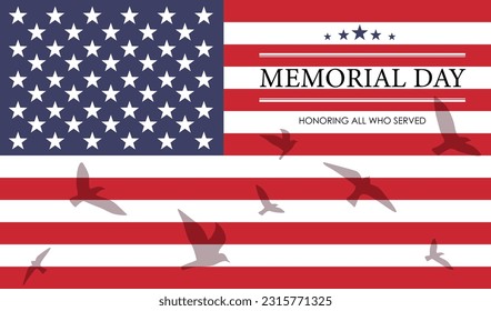 Memorial Day - Remember and Honor Poster. National american holiday. American flag.